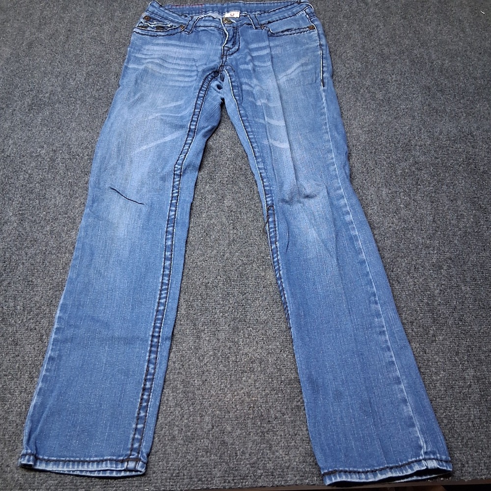 True Religion Jeans Billy Support Blue Womens Size 29 Straight Leg - Picture 2 of 15